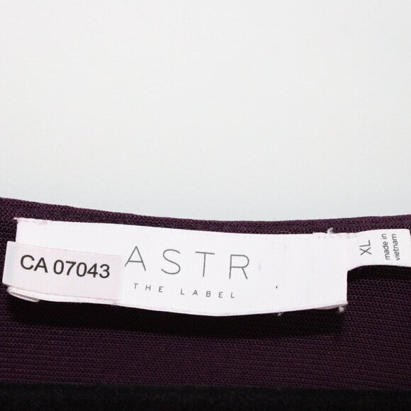 ASTR The Label Women's Purple Puff Long Sleeve Bodysuit XL V neck - Picture 3 of 4